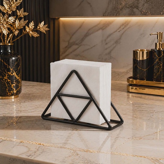 TISSUE HOLDER TRIANGLE BLK