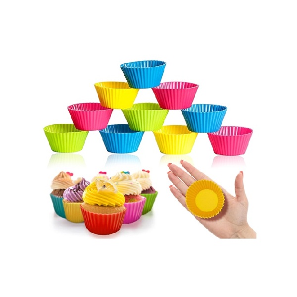 12 PCS MUFFIN SILICONE CUP LINERS