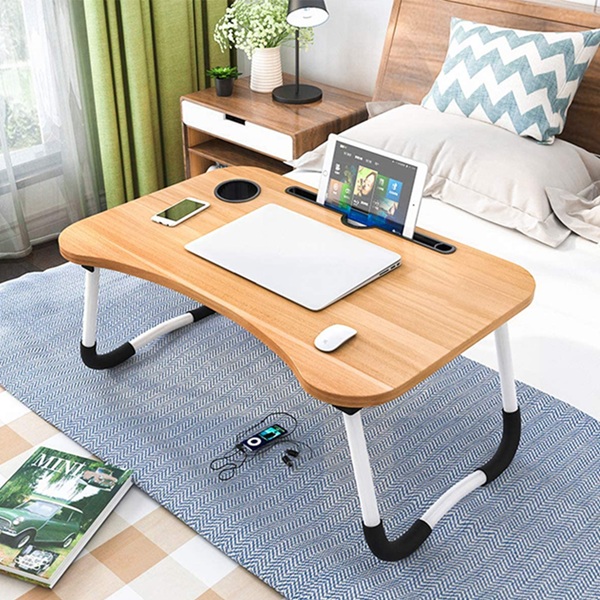 BED TABLE WITH CUP HOLDER