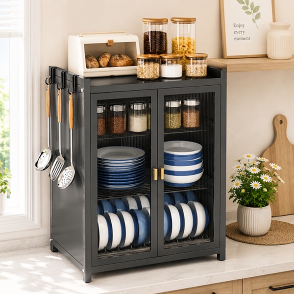 3 TIER CARBON STEEL DISH STORAGE ORGANIZER