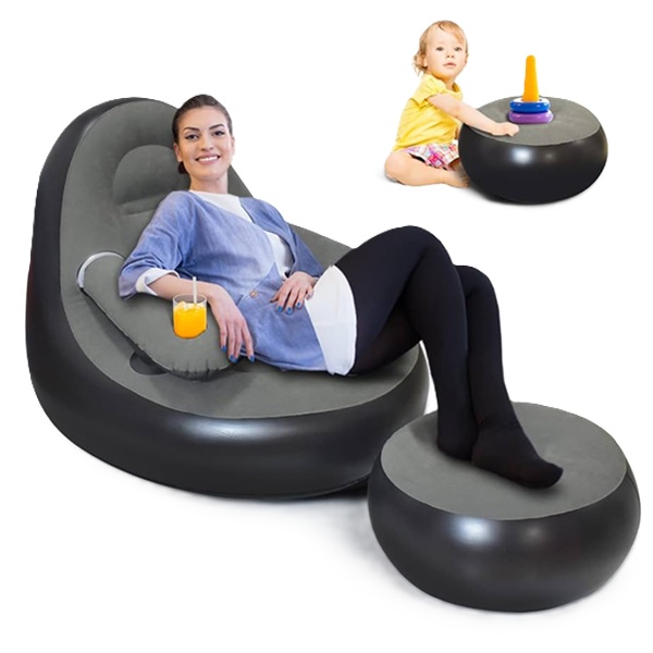INFLATABLE LAZY SOFA WITH FOOT PAD