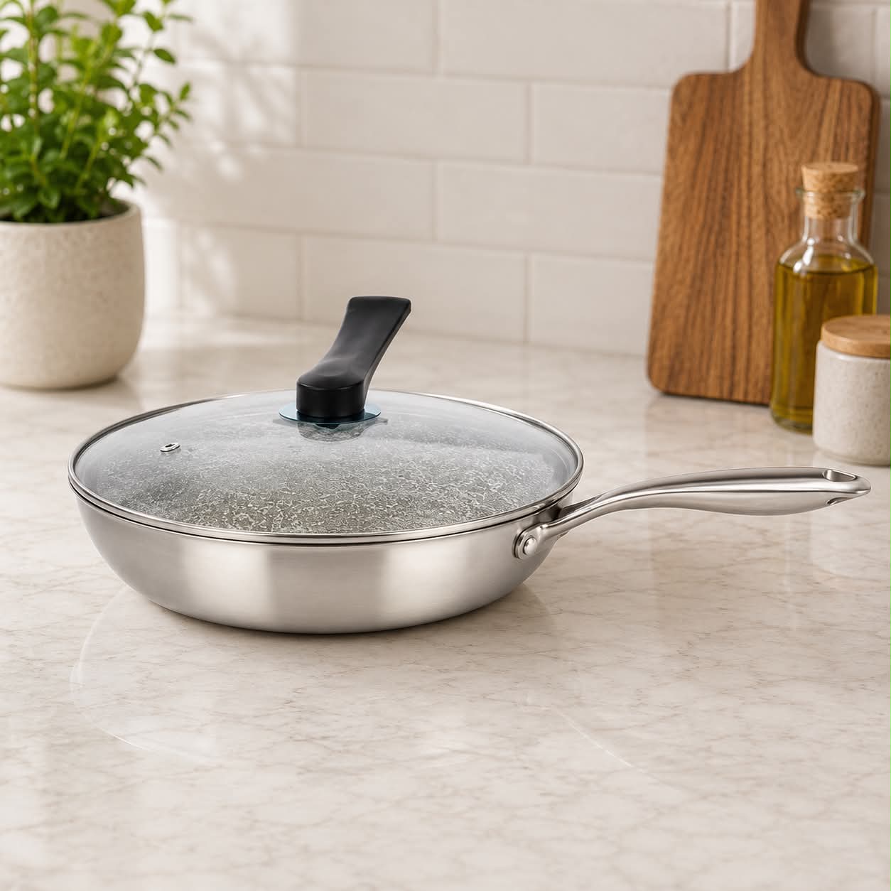 HONEYCOMB STAINLESS STEEL NON-STICK WOK 28CM