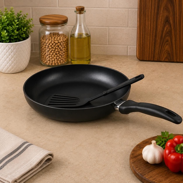 MITSHU NON-STICK FRY PAN WITH SPACTULA 18CM