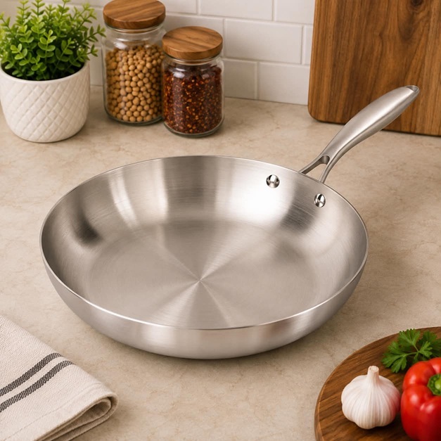 STAINLESS STEEL FRYING PAN 22CM