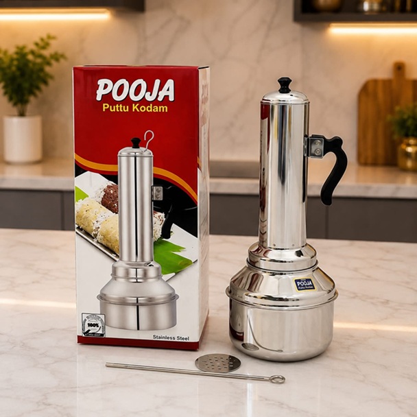 POOJA STAINLESS STEEL PITTU MAKER