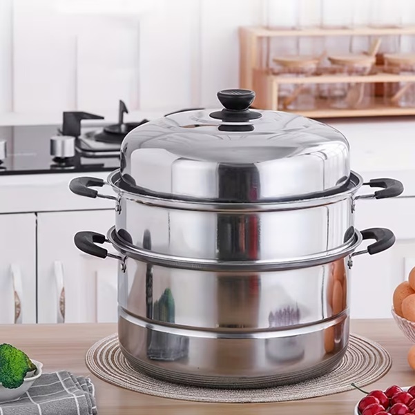100% HIGH QUALITY STAINLESS STEEL MULTIFUNCTIONAL STEAMER 28 CM