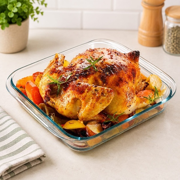 BOROSICILATE SQUARE BAKING DISH 0.9L